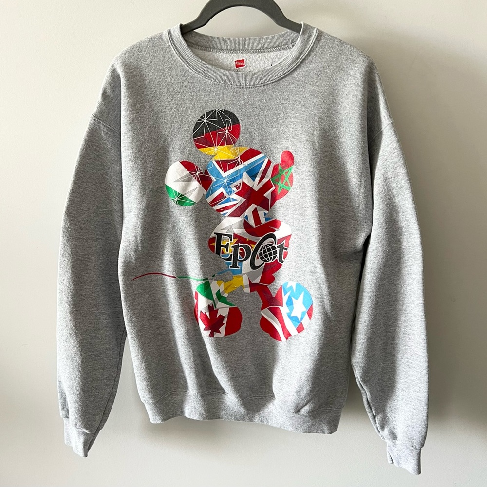 Disney Parks Epcot Mickey Mouse Sweatshirt International Sweater Top R